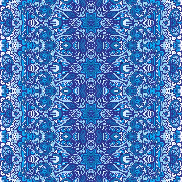 Splendido arabesco modello vettoriale senza soluzione di continuità da piastrelle orientali blu e bianco, ornamenti — Vettoriale Stock