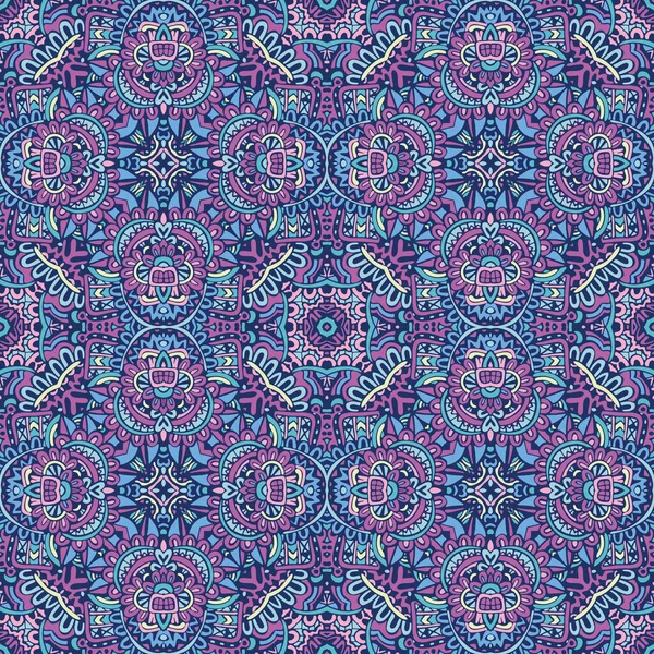 Vintage doodle mandala arte étnica sem costura fundo . — Vetor de Stock