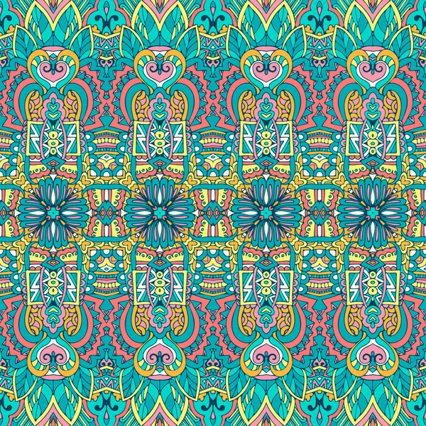 Tribal vintage abstrait géométrique ethnique sans couture motif ornemental — Image vectorielle