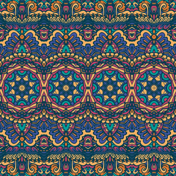 Tribal Formes Géométriques Colorées Sans Couture Motif Texture Vectorielle Rayée — Image vectorielle