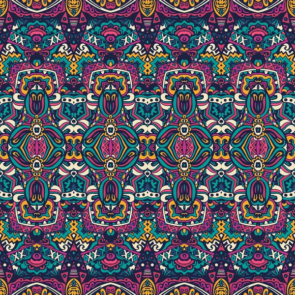 Tribal Festliga Färgglada Vektor Abstrakt Geometrisk Etnisk Sömlös Mönster Prydnadsföremål — Stock vektor