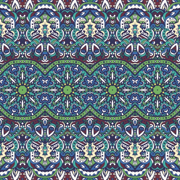 Tirage Géométrique Ethnique Style Aztèque Coloré Répétant Texture Fond Design — Image vectorielle