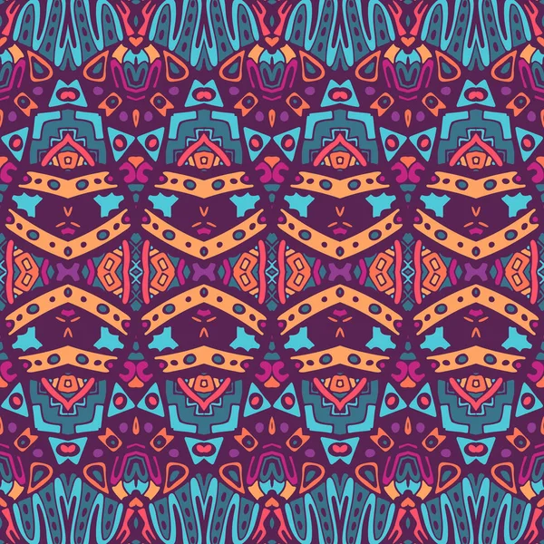 Abstrato Tribal Vintage Índio Têxtil Étnico Sem Costura Padrão Ornamental — Vetor de Stock