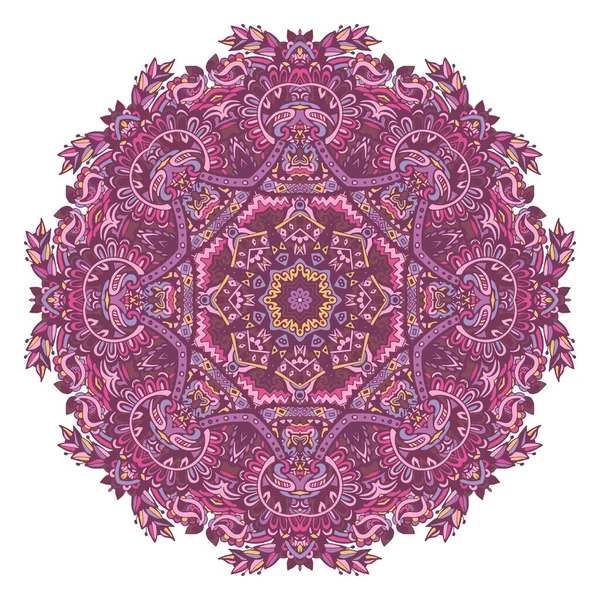 Kleurrijk Festival Rond Etnische Mandala Vector Illustratie Witte Achtergrond Frame — Stockvector