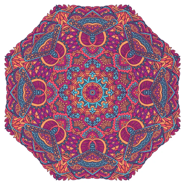 Ornamento Floreale Indiano Paisley Stampa Floreale Etnica Mandala Stile Del — Vettoriale Stock