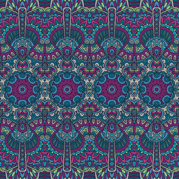 民族の部族のお祝いのパターン生地 抽象幾何学的なカラフルなシームレスなパターン装飾 メキシコのデザイン — ストックベクタ