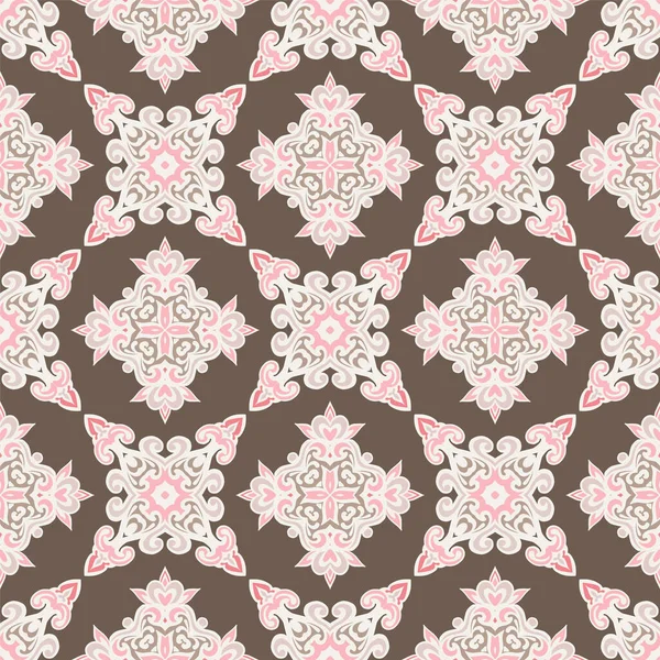 Tvářový Vzor Květin Pro Tkaniny Abstraktní Geometrická Mozaika Vintage Bezešvé — Stockový vektor