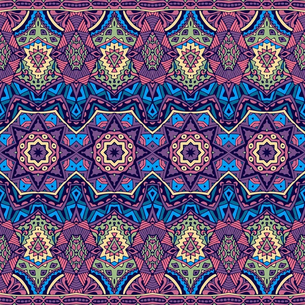 Résumé Tribal Vintage Indien Textile Ethnique Motif Sans Couture Ornemental — Image vectorielle