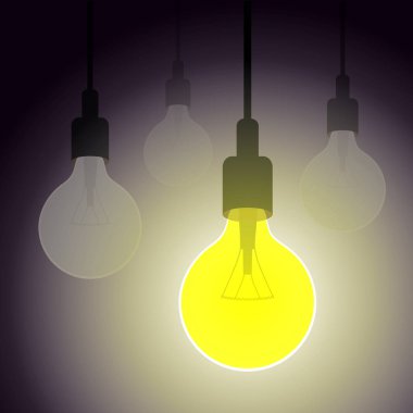 Ampul fikir kavramı vektör
