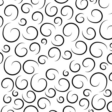 Beyaz arka plan üzerinde siyah soyut rulo