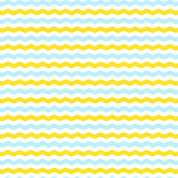 Фон узора с синими белыми и желтыми линиями зигзага — стоковый вектор