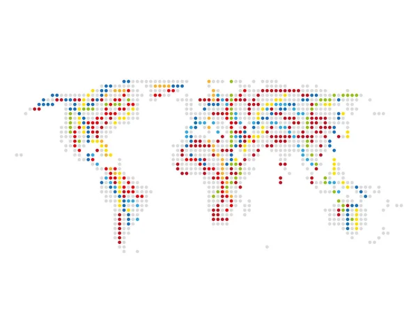 Linhas de comunicação e infrastruscure de mapas mundiais pontilhados — Vetor de Stock
