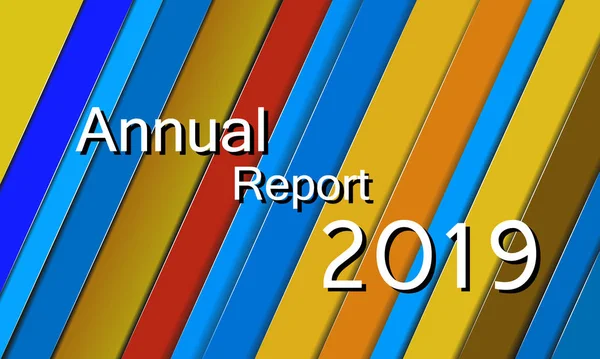 Vektor abstrakt Hintergrund mit Text Jahresbericht 2019 — Stockvektor