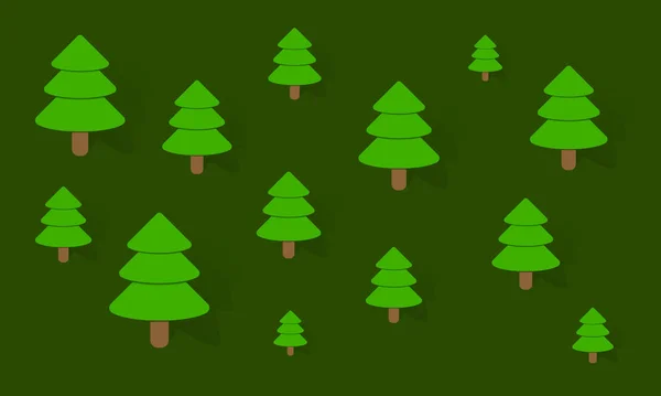 Arrière-plan avec de nombreux arbres - vecteur — Image vectorielle