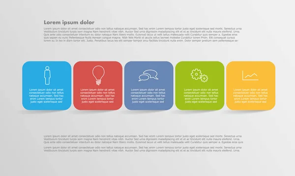 Vector Infographic template with 5 color icons. Can be use for your web page, workflow, business. — Stock Vector