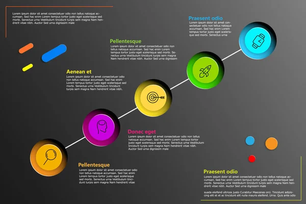 Linea infografica vettoriale con spazio per il testo. Può essere utilizzato per la presentazione, affari, lavoro — Vettoriale Stock