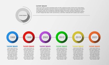 Metin ve içeriğiniz için vektör zaman çizelgesi veya Milestone şablonu