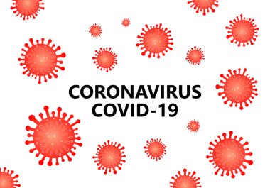Beyaz arkaplanda Coronavirus COVID-19 Salgın Virüsü Vektör çizimi