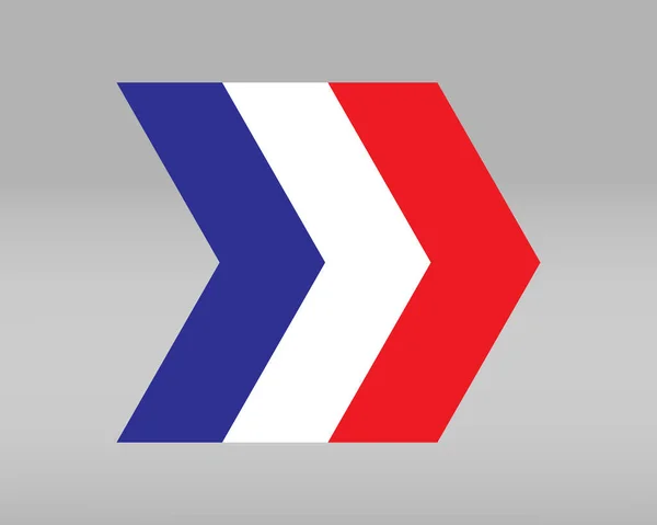 Französische Flagge Form Eines Pfeils Vektorillustration — Stockvektor