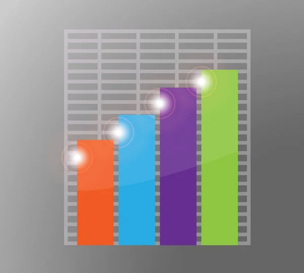 Gráfico Medida Cor Vetorial Com Tabela Volta Efeito Brilhante — Vetor de Stock