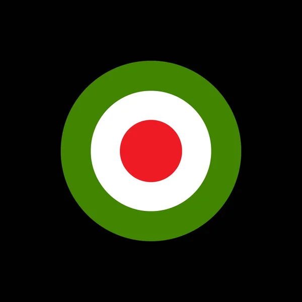 Italian Circle Flag Black Background Vector Illustration — Stock Vector