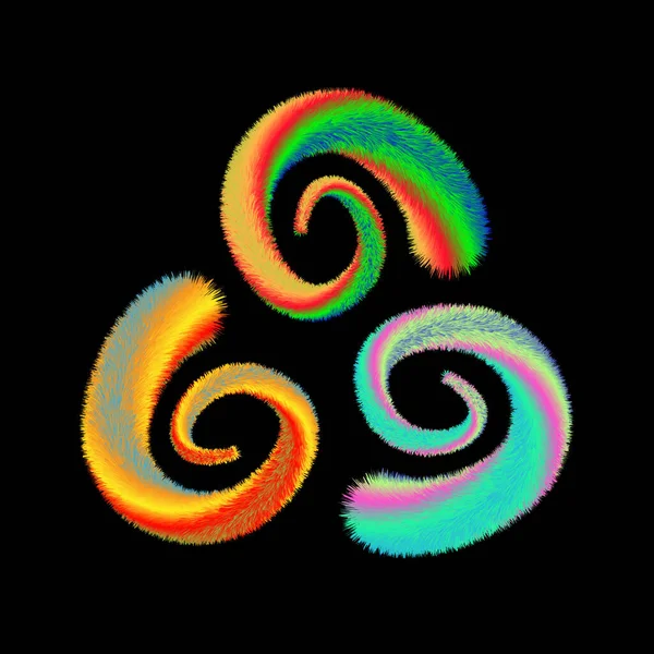 Colorful Spiral Vector Shape Illustration Black Background Vector — Stock Vector