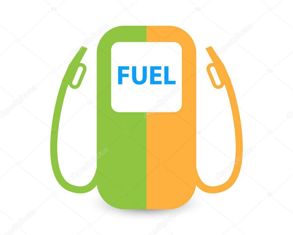 Gas station two color icon - vector graphic