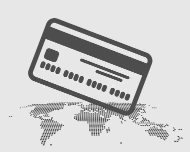 Tüm dünyada kartla ödeme - Vektör İş Ödeme İllüstrasyon Tasarımı