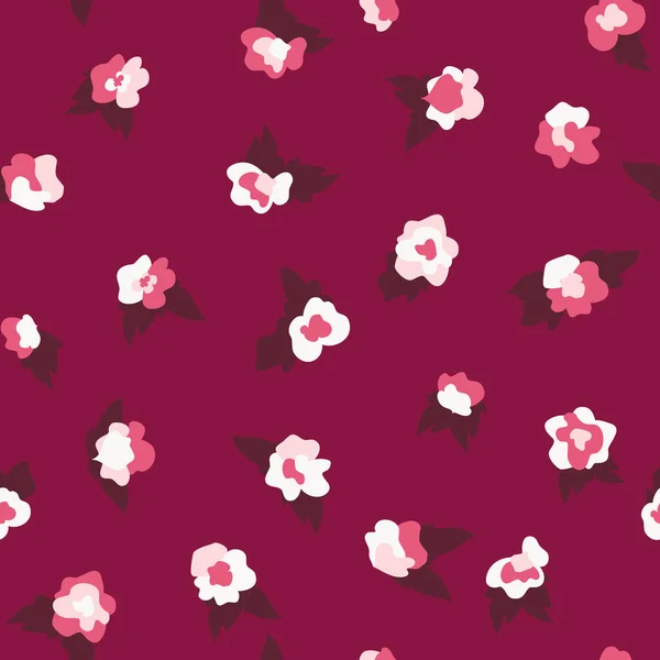 Vecteur Roses minuscules en rose fond de motif sans couture . — Image vectorielle