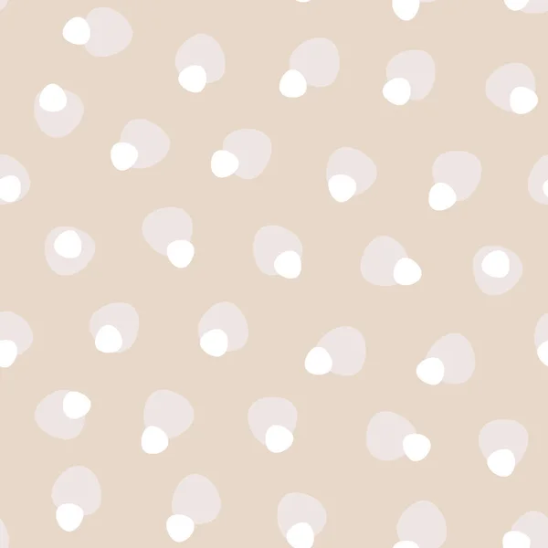 Vektormosaik abstrakte Punkte in warmen Beigen mit weißem, nahtlosem Musterhintergrund. — Stockvektor