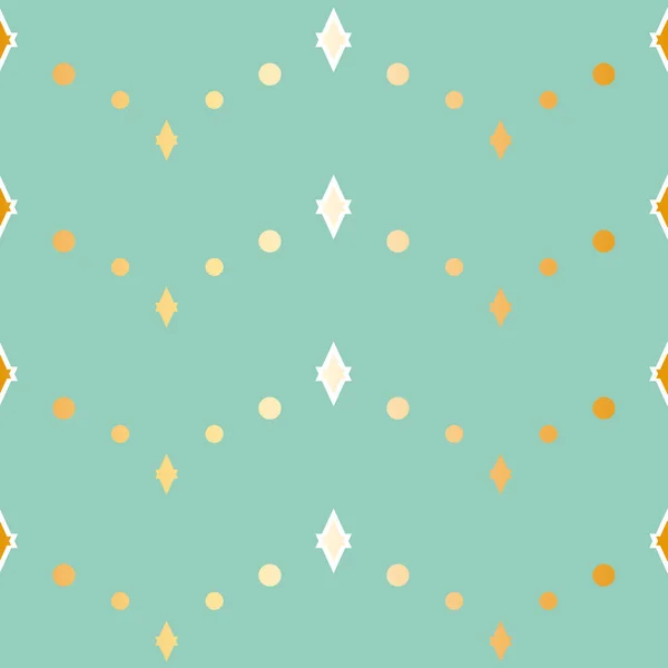 Vector Art Deco Detailed Gold Effect Chain on Aqua Menthe seamless pattern background. — Stockový vektor