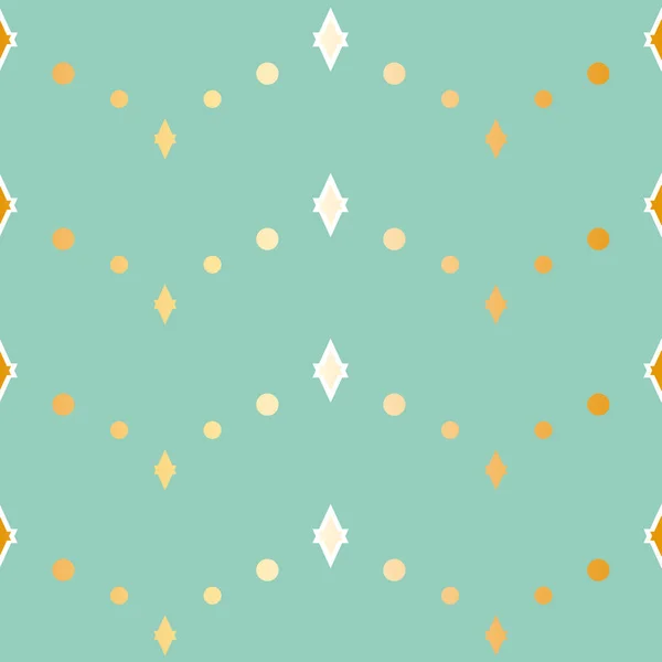 Vector Art Deco Detailed Gold Effect Chain on Aqua Menthe seamless pattern background. — Stockvektor