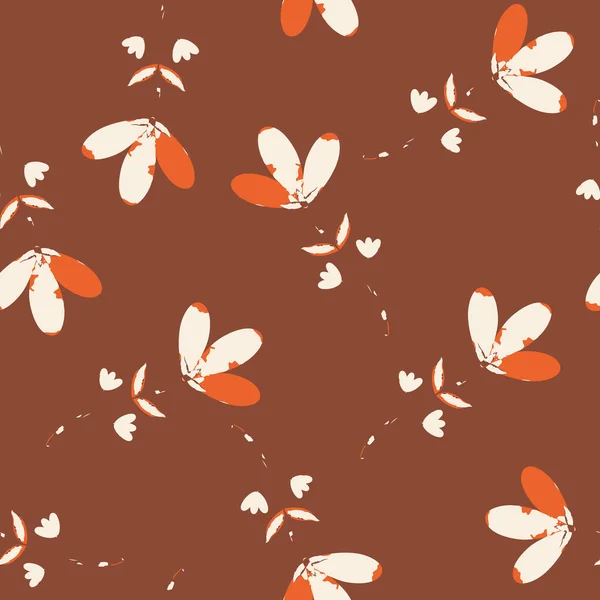 Vector Abstract Watercolor Wild Florals in Copper Shades seamless pattern background. Perfecto para proyectos de tela, scrapbooking y fondos de escritorio.. — Vector de stock
