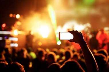 El ile bir akıllı telefon kayıtları canlı müzik Festivali, canlı konser, Sahne Alanı'nda göster