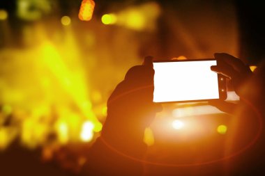 El ile bir akıllı telefon kayıtları canlı müzik Festivali, canlı konser, Sahne Alanı'nda göster