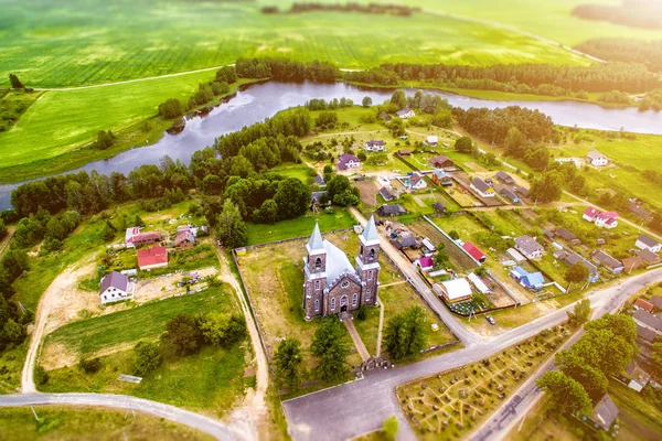 Top View of the church from the air, as if the god looks from above — Stock Photo, Image