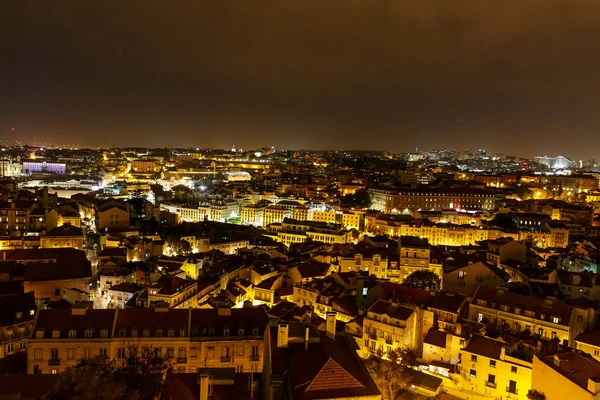 Top View Night Lisboa Portugal Die Nacht Von Lissabon Night — Stock Photo, Image