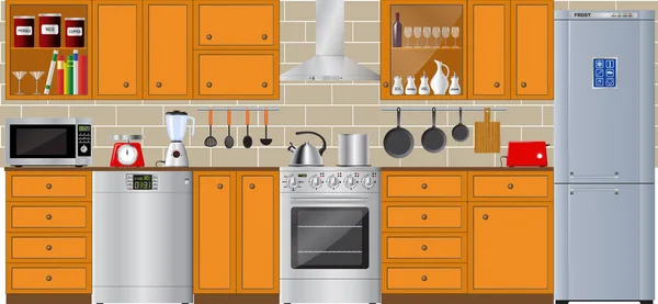 Mutfak iç. Mutfak ve ev aletleri.