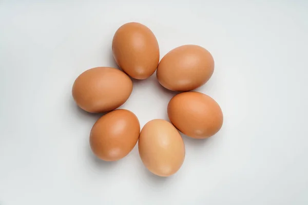 Huevos Pollo Sobre Fondo Blanco — Foto de Stock