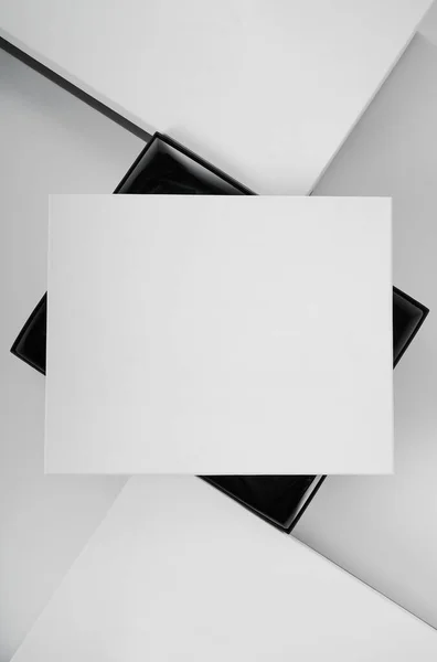 Дизайн Индивидуальной Коробки Кожаных Сапог Состав Маркетингового Визуального Продвижения Бумажной — стоковое фото