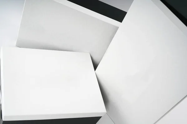 Дизайн Индивидуальной Коробки Кожаных Сапог Состав Маркетингового Визуального Продвижения Бумажной — стоковое фото