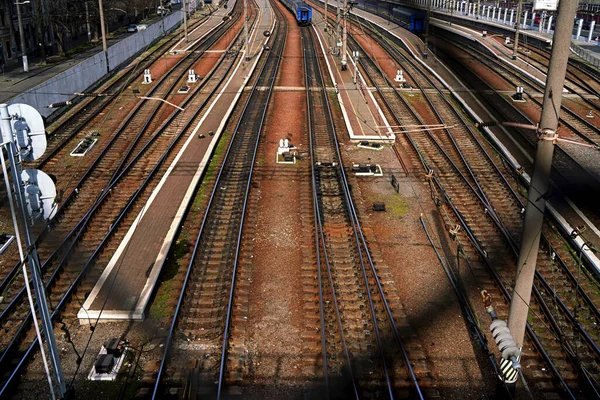 Estação Ferroviária Comboio Carris Férrea — Fotografia de Stock