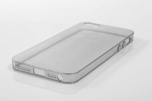 Θήκη Σιλικόνης Για Iphone Λευκό Φόντο Διαφανής Προστατευτική Θήκη Για — Φωτογραφία Αρχείου