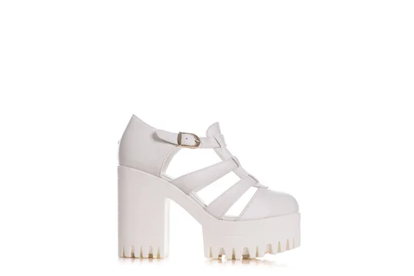 Sapatos Para Pilão Sandálias Brancas Femininas Verão Com Salto Alto — Fotografia de Stock