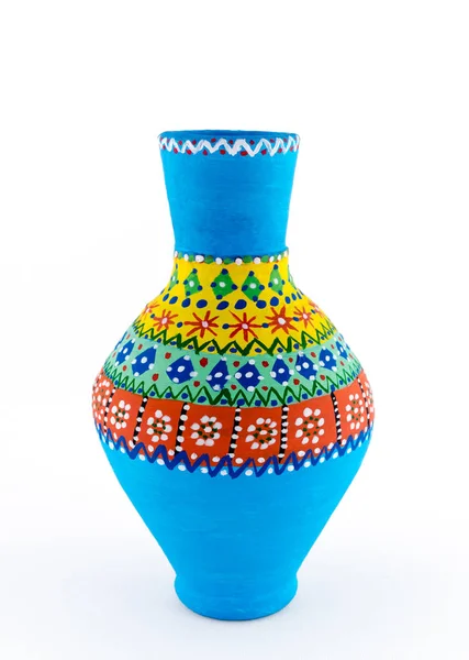 Vase de poterie colorée décoré égyptien (Kolla ) — Photo