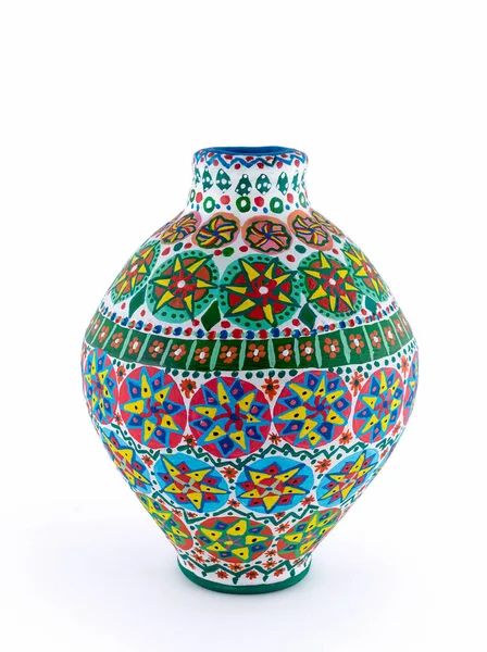Egípcio decorado vaso de cerâmica colorida (Kolla ) — Fotografia de Stock
