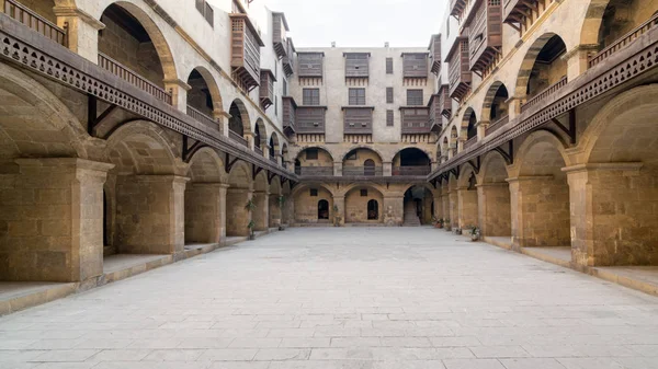 Facade of caravansary (Wikala) of Bazaraa, , Medieval Cairo, Egypt — Stock Photo, Image