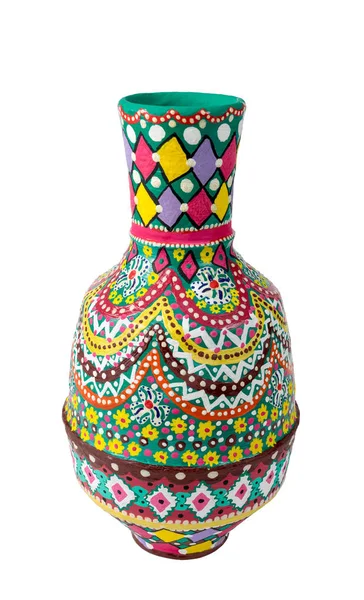 Egyptské ručně zdobené barevné keramiky váza (Kolla) — Stock fotografie