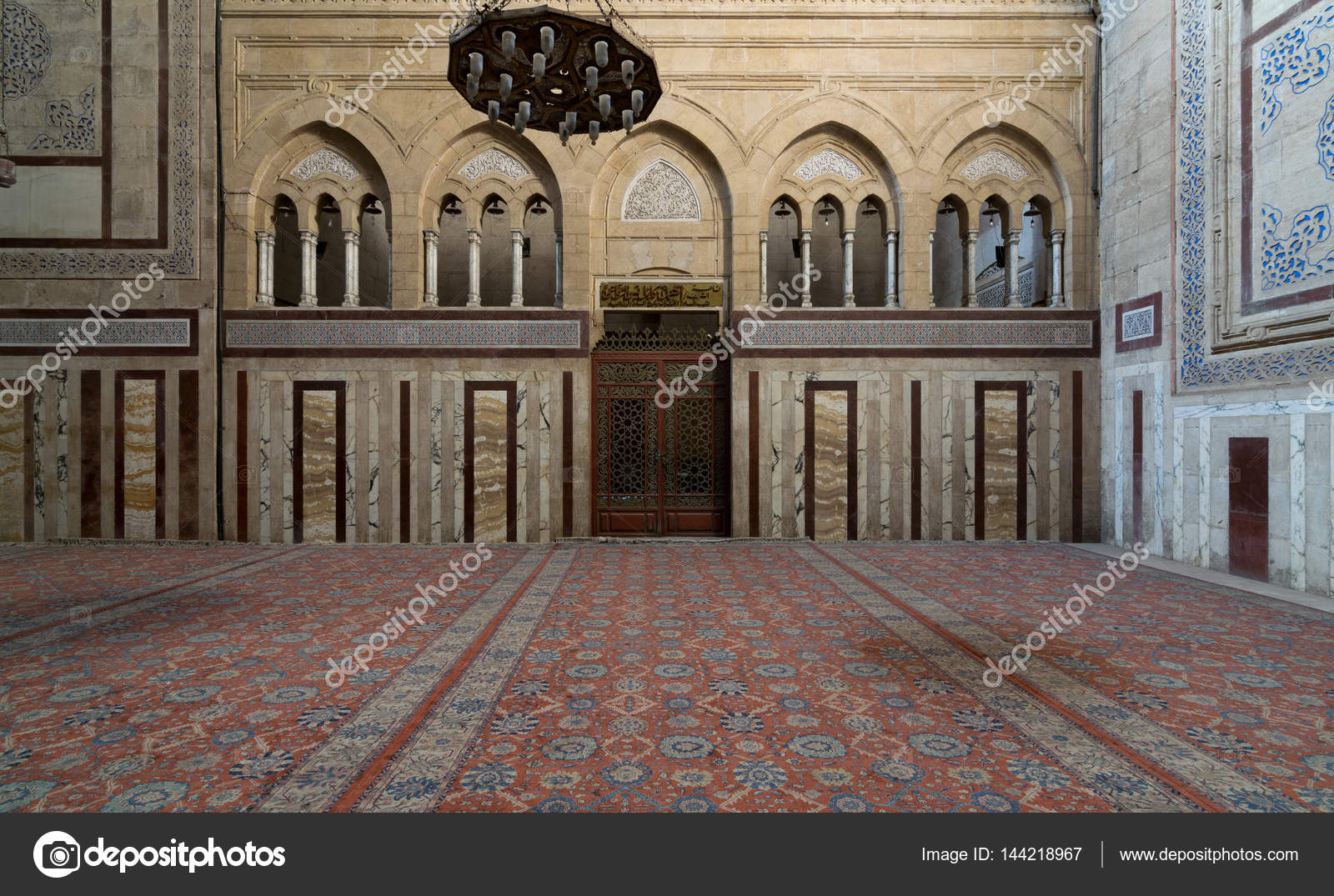 Interior Shot Of Al Rifaii Mosque Royal Mosque With Iron