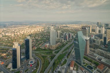 Boğaziçi, Istanbul, Türkiye'de bakan Istanbul Sapphire gökdelen Istanbul şehir görünümünden